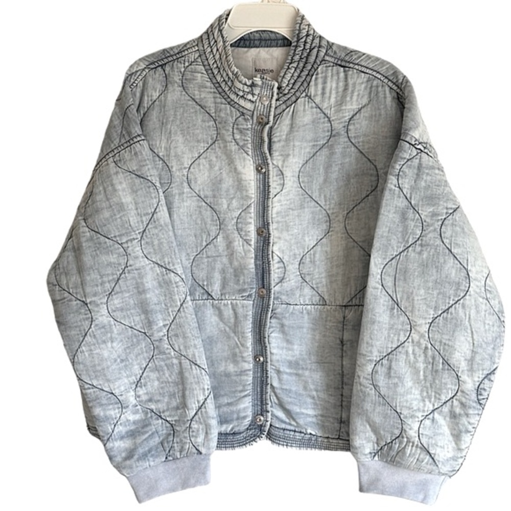 Kensie Light Blue Quilted Jacket